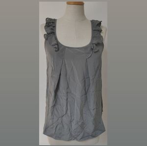 Wilfred ruffle gray silk tank top xs